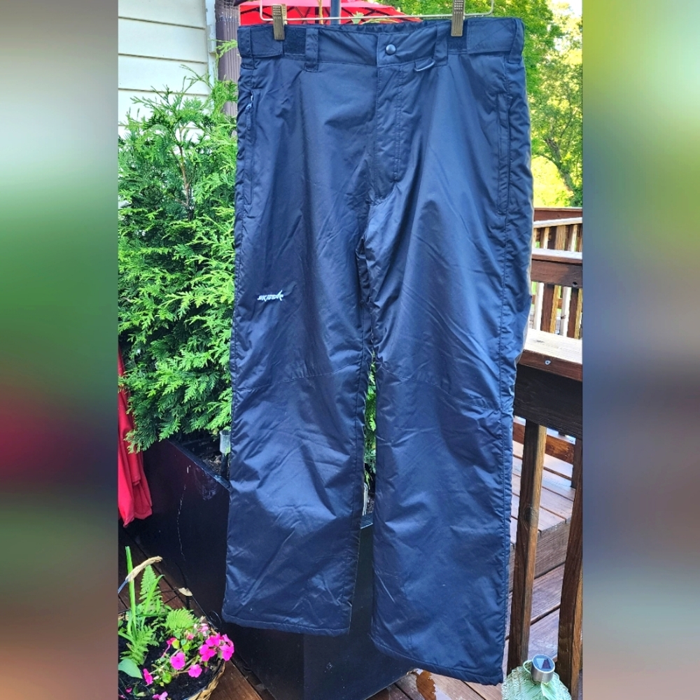 Ski Gear Ski Pants Men's Size Medium Black Straight Leg Nylon D19